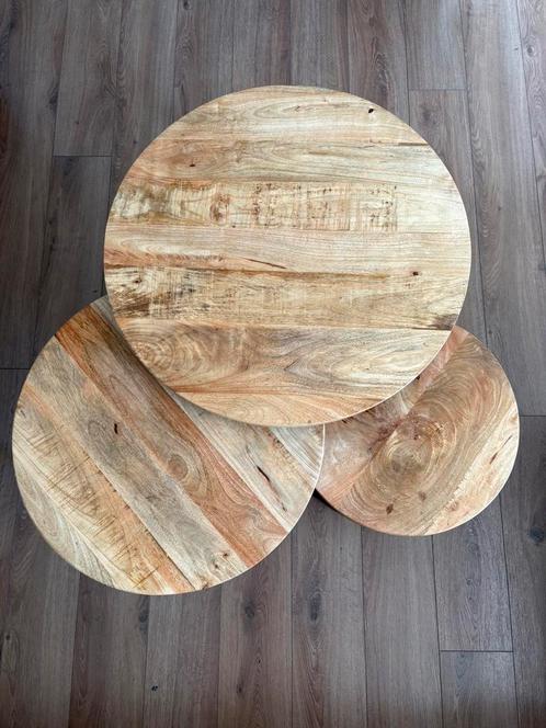 Salontafelset Anne, Huis en Inrichting, Tafels | Salontafels, Zo goed als nieuw, Minder dan 50 cm, Rond, Ophalen