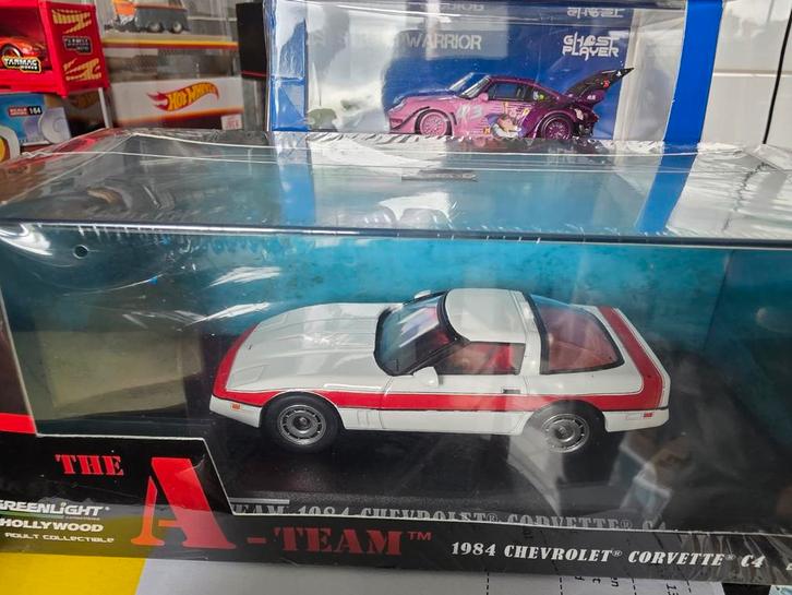 Greenlight The A-Team 1984 Chevrolet Corvette C4 - Nieuw!, Hobby en Vrije tijd, Modelauto's | 1:43, Nieuw, Auto, Overige merken