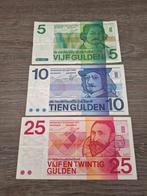 Setje biljetten 5, 10 en 25 gulden Erflaters 1968 - 1973, Ophalen of Verzenden, 25 gulden