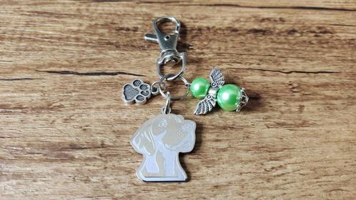 Sleutelhanger Weimaraner RVS met beschermengeltje, Dieren en Toebehoren, Honden-accessoires, Nieuw, Verzenden