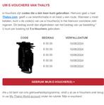 5 x vouchers Thalys, waarde 250,-, Tickets en Kaartjes, Cadeaubon, Overige typen, Twee personen