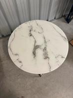 Marmeren Salontafel met Metalen Poten, Huis en Inrichting, Tafels | Salontafels, Ophalen, Gebruikt, 100 tot 150 cm, Rond