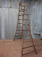 Retro vintage houten ladder/ schildersladder/ schilderstrap, Doe-het-zelf en Verbouw, Ladders en Trappen, Ophalen, Gebruikt, Ladder