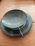 Vintage Verzilverd Theezeefje met Onderzetter, Antiek en Kunst, Ophalen of Verzenden, Overige materialen