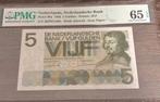 5 Gulden 1966 Gem UNC Pick 90A Gem 65 Pmg Gecertificeerd, Postzegels en Munten, Bankbiljetten | Nederland, Ophalen of Verzenden