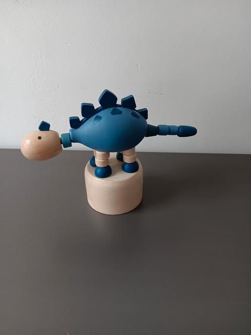 Houten drukpoppetje Dino., Kinderen en Baby's, Speelgoed | Houten speelgoed, Nieuw, Duw- of Trekspeelgoed, Ophalen of Verzenden