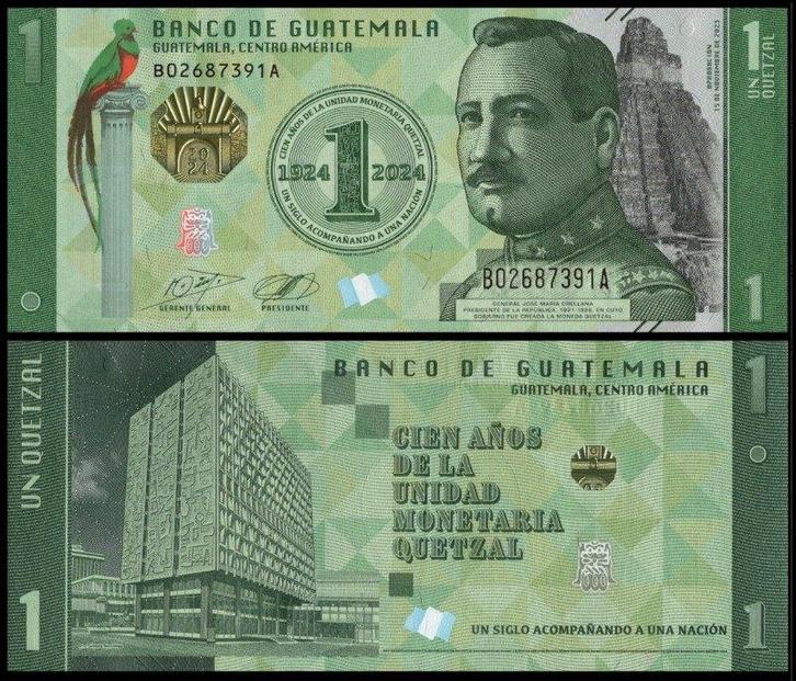 Guatemala 2024, het nieuwste bankbiljet van 1 Quetzal (UNC), Postzegels en Munten, Bankbiljetten | Amerika, Los biljet, Zuid-Amerika