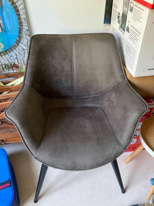 NIEUW kuipstoel met armleuningen microfiber stof, Huis en Inrichting, Stoelen, Nieuw, Eén, Stof, Grijs, Ophalen