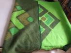 1p wollen deken woondeken Didas 220-160cm. Groen blokken, Huis en Inrichting, Woonaccessoires | Plaids en Woondekens, Ophalen of Verzenden
