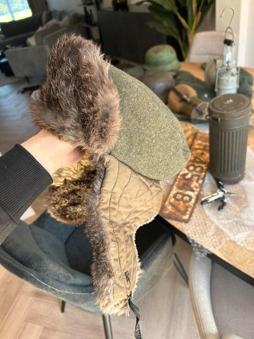 M43 Winter Fur Cap (Pelzmütze), Verzamelen, Militaria | Tweede Wereldoorlog, Landmacht, Duitsland, Ophalen of Verzenden