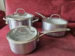 Greenpan pannenset 2 x steelpan 1 grote pan. Green Pan, Huis en Inrichting, Ophalen, Gebruikt, Rvs, Pannenset