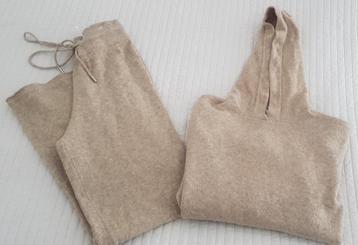 Zara oversized setje beige maat s maat 36 bruin flared broek beschikbaar voor biedingen