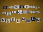 oud emaille huisnummer 61 ook 62 63 64 65 66 67 68 69 70 71, Ophalen of Verzenden