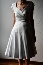 Witte vintage cocktail zomerjurk - bbonlinedress 5XL, Wit, Maat 46/48 (XL) of groter, Ophalen of Verzenden, Zo goed als nieuw