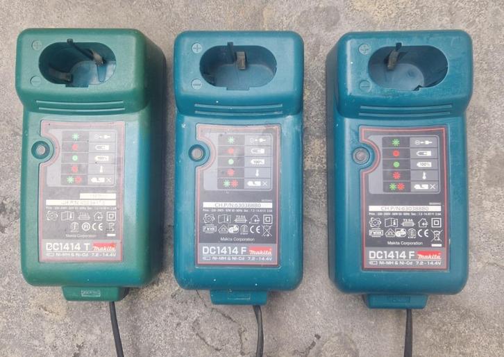 3 x Makita acculader v blok/staafaccu's DC1414 T / DC1414 F, Doe-het-zelf en Verbouw, Gereedschap | Machine-onderdelen en Toebehoren
