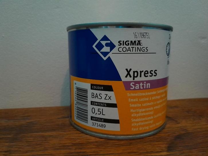 Sigma Zijdeglanslak Zwart - Binnen & Buiten - Sneldrogend, Doe-het-zelf en Verbouw, Verf, Beits en Lak, Zo goed als nieuw, Lak