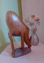 Vintage midcentury houten rendier, Antiek en Kunst, Kunst | Beelden en Houtsnijwerken, Ophalen of Verzenden
