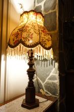 nostalgische schemer lamp met houten voet 's avonds, Ophalen, Hout, Gebruikt, Vintage