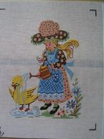 Voorbedrukt NIEUW stramien Meisje met eend. Verkoop ook DMC, Ophalen of Verzenden, Nieuw, Handborduren, Onderdeel of Toebehoren