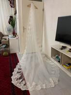 NEW Bruidsluier 4m ivory wit met kant & kam, Ophalen of Verzenden, Nieuw, Wit, Accessoires