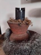 Stoere oude houten sobere poer kandelaar, Doefke.nl, Verzenden, Www.doefke.nl, Nieuw