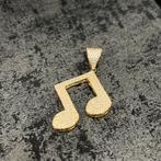 14 karaat gouden hanger muzieknoot model, Ophalen of Verzenden, Zo goed als nieuw, Goud, Kruis of Symbool