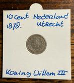10 Cent Nederland Zilver 1878. Koning Willem 3, Koning Willem III, Zilver, Ophalen of Verzenden, 10 cent
