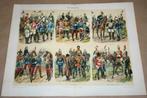 Antieke kleurenlitho - Cavalerie verschillende landen 1900!!, Verzamelen, Militaria | Algemeen, Nederland, Ophalen of Verzenden