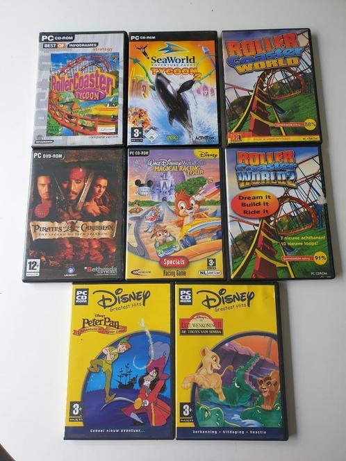 Diverse PC Games Rollercoaster, Disney, Pirates of the carib, Computers en Software, Overige Computers en Software, Zo goed als nieuw