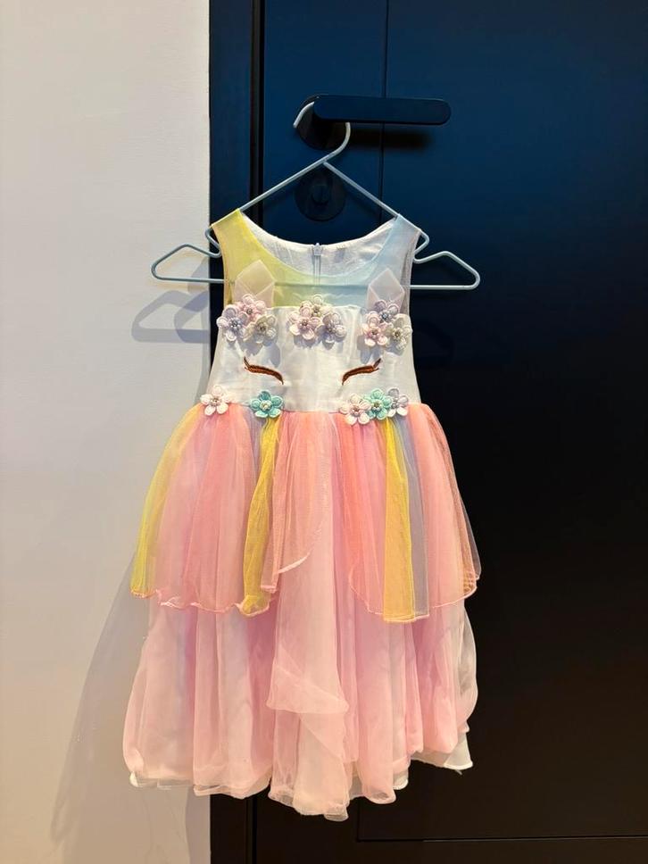 Unicorn verkleedjurk, Kinderen en Baby's, Carnavalskleding en Verkleedspullen, Zo goed als nieuw, Meisje, 110 t/m 116, Ophalen