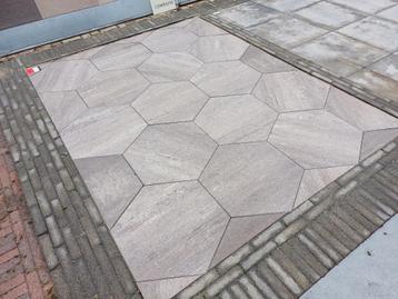 Opruiming Zeskant terrastegel beige 60/52,5x30x4cm beschikbaar voor biedingen