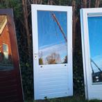 Houten Buitendeur (211.5 x 93 cm) | Dubbel Glas | Wit, Ophalen, Gebruikt, 80 tot 100 cm, .