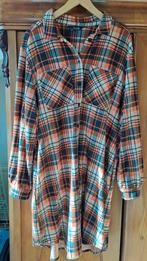 Norah doorknoop jurk  in stoere ruit Maat 46 - Nieuw!, Maat 46/48 (XL) of groter, Nieuw, Oranje, Ophalen of Verzenden
