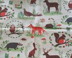 Lapje stof van de herfst dieren, Ophalen, Nieuw, 30 tot 120 cm, Katoen