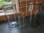 Glazen pot vazen van dik glas  NIEUW, Minder dan 50 cm, Nieuw, Glas, Ophalen of Verzenden