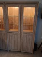 Vitrinekast licht eiken 100x39x180 met verlichting, Huis en Inrichting, Kasten | Vitrinekasten, Ophalen, Eikenhout, 50 tot 100 cm