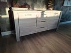 Dressoir, gefineerd grijs eiken,, Huis en Inrichting, Kasten | Dressoirs, Ophalen, 150 tot 200 cm, Zo goed als nieuw, 25 tot 50 cm