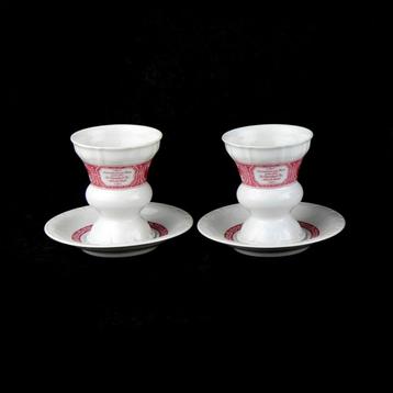 2 Rüdesheimer Kaffee bekers + 3 schotels Heinrich porselein  beschikbaar voor biedingen