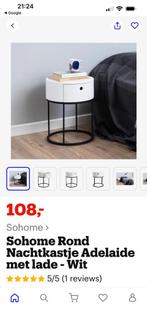 Set van 2 witte nachtkastjes, Ophalen, Minder dan 45 cm, Zo goed als nieuw, Minder dan 55 cm