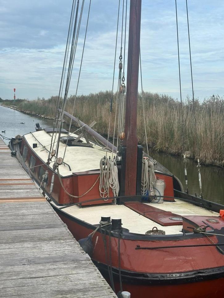 Orgineel Barkmeijer Skûtsje (1909), Watersport en Boten, Platbodems, Gebruikt, 12 meter of meer, Staal, Diesel, Ophalen