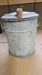 Zinken vuilnisemmer , zinken zaai bak, zinken weck ketel., Ophalen, Overige materialen, Gebruikt, Rond