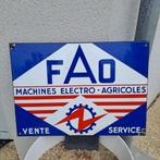 FAO landbouwmachines emaille reclamebord, Ophalen of Verzenden, Zo goed als nieuw, Reclamebord