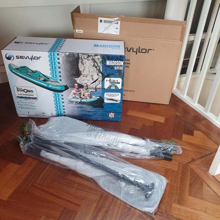 Opblaasbare 2-persoons kajak - Nieuw!, Watersport en Boten, Kajaks, Nieuw, 2-persoons, Opblaasbaar, Ophalen