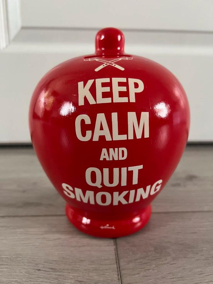 Vintage Hallmark Spaarpot - Stop met Roken!, Verzamelen, Spaarpotten, Gebruikt, Overige materialen, Ophalen of Verzenden