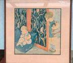 Litho Bernardina Midderigh-Bokhorst - kleurenlitho kinderen., Antiek en Kunst, Ophalen of Verzenden