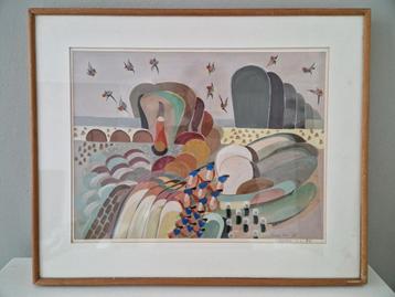 Schilderij aquarel gesigneerd Bert Schmitz beschikbaar voor biedingen