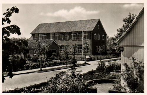 Buitenpost, Chr. Ulo school - ongelopen, Verzamelen, Ansichtkaarten | Nederland, Ongelopen, Friesland, 1920 tot 1940, Ophalen of Verzenden