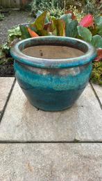 Grote pot, mooie kleuren.wegens verhuizing.Voor 12 dec., Tuin en Terras, Ophalen of Verzenden, Rond, Aardewerk