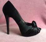 Schitterende satijnen peep toe pumps met stiletto hak mt 39, Ophalen of Verzenden