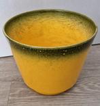 Gele retro bloempot, Tuin en Terras, Rond, Binnen, Ophalen of Verzenden, Aardewerk